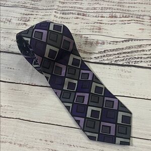 Michael Kors Men's Purple Geometric Silk Tie